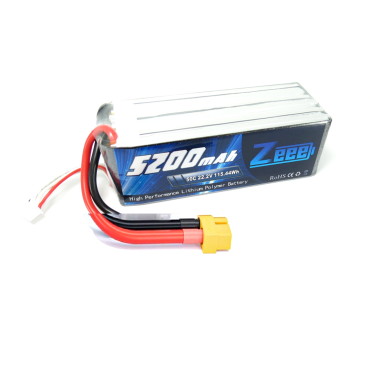 BATERIA DE LIPO 6S 22,2V 5200MAH 50C SOFT CASE COM PLUG XT60 ZEEE POWER ZEE6S520050CXT60